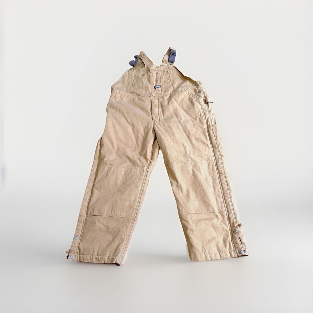 Big Smith Bib Overalls Duck Tan Insulated Lining Zippered Legs Men's Size 2XL